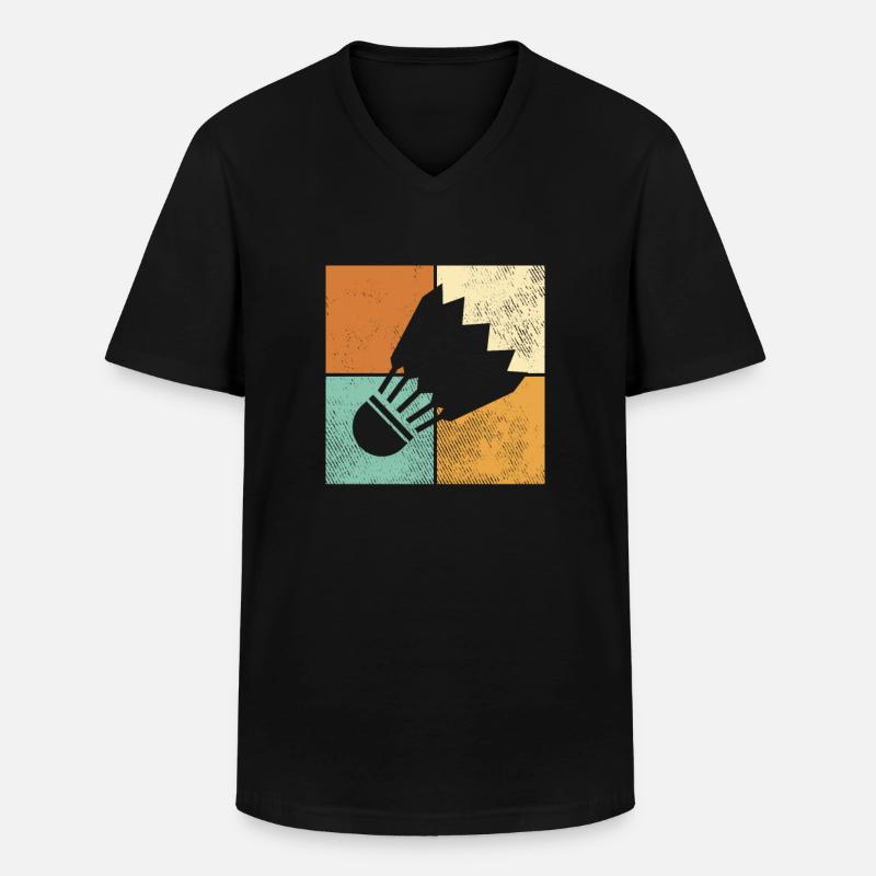 Federball - Männer-T-Shirt mit V-Ausschnitt - Schwarz