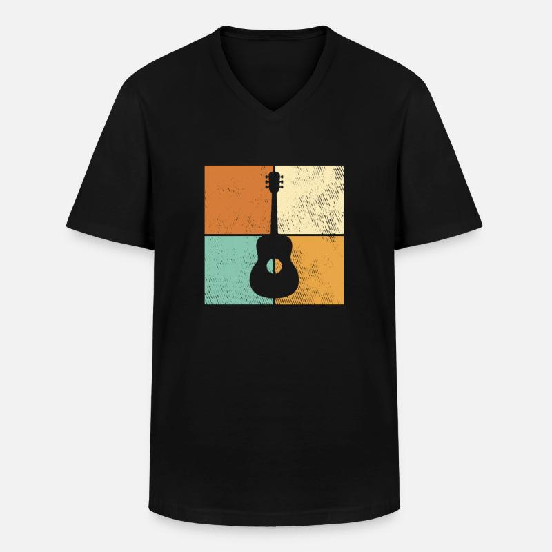 Gitarre - Männer-T-Shirt mit V-Ausschnitt - Schwarz