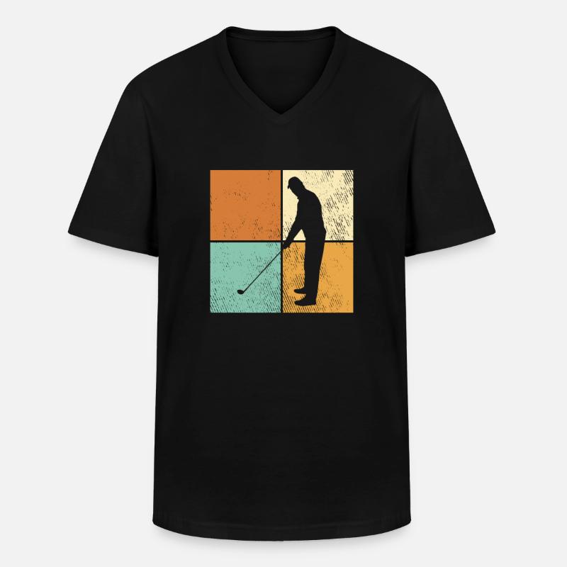 Golf - Männer-T-Shirt mit V-Ausschnitt - Schwarz