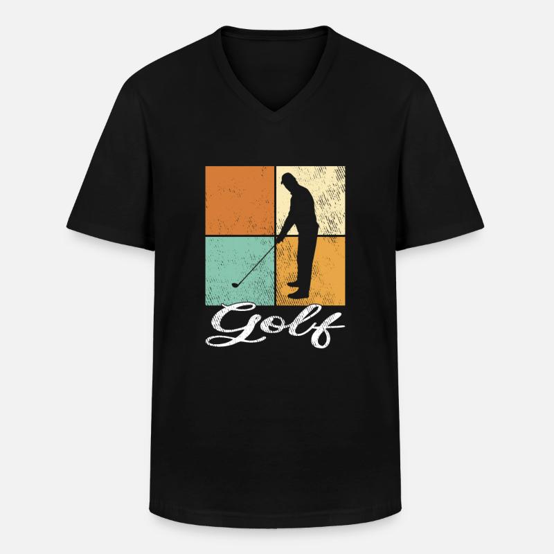 Golf - Männer-T-Shirt mit V-Ausschnitt - Schwarz