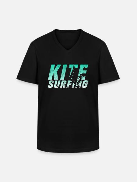 Kite surfing - Men's V-Neck T-Shirt - black