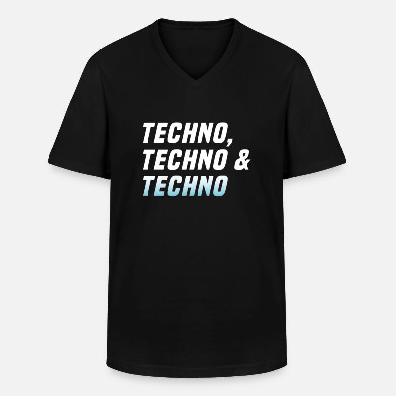 Techno Techno Techno - Männer-T-Shirt mit V-Ausschnitt - Schwarz