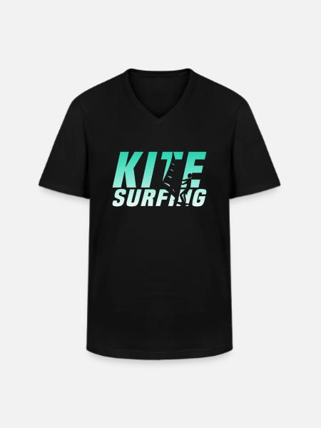 Kite Surfing - Männer-T-Shirt mit V-Ausschnitt - Schwarz
