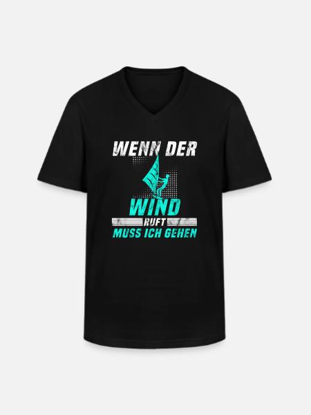 Kite surfen Spruch - Männer-T-Shirt mit V-Ausschnitt - Schwarz