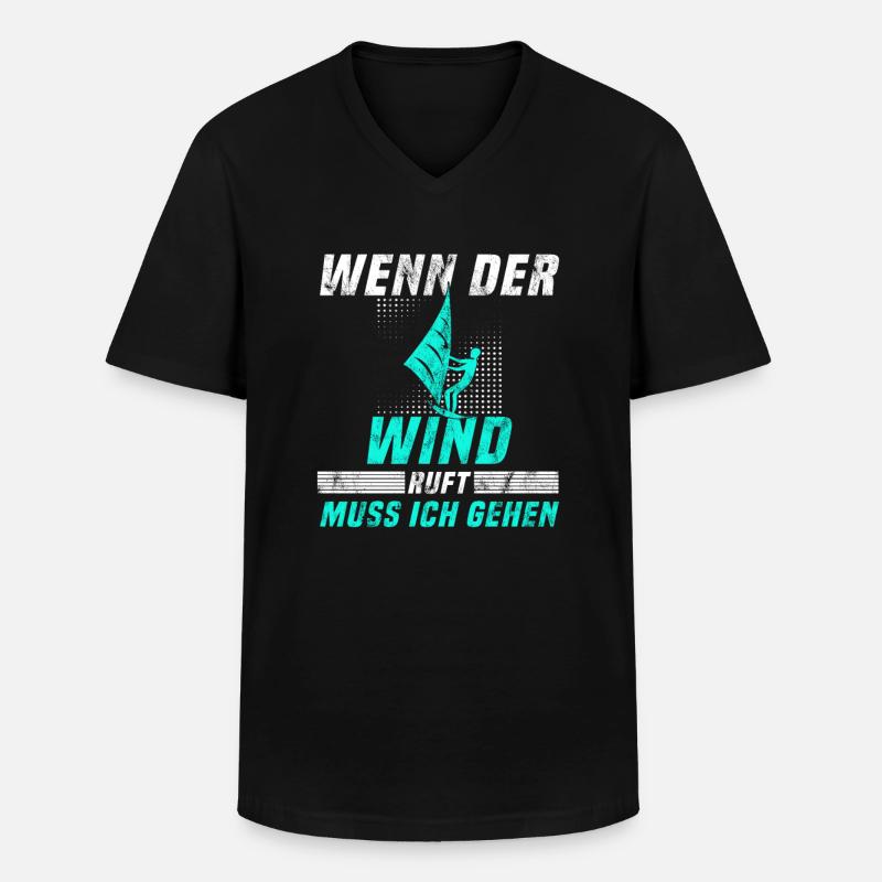 Kite surfen Spruch - Männer-T-Shirt mit V-Ausschnitt - Schwarz