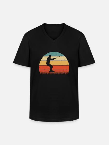 Kite Surfing Retro - Men's V-Neck T-Shirt - black