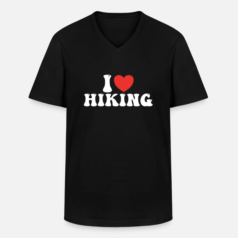 Ich liebe Wandern - Männer-T-Shirt mit V-Ausschnitt - Schwarz