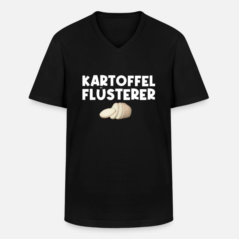 Kartoffel Flüsterer - Männer-T-Shirt mit V-Ausschnitt - Schwarz