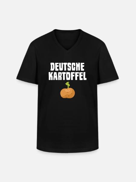 Deutsche Kartoffel - Männer-T-Shirt mit V-Ausschnitt - Schwarz