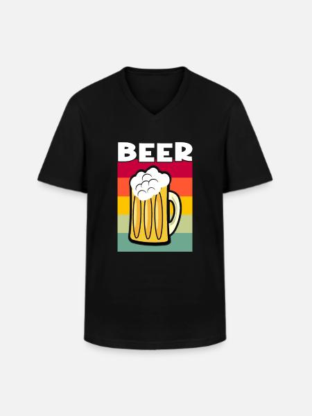 Beer Retro - Men's V-Neck T-Shirt - black