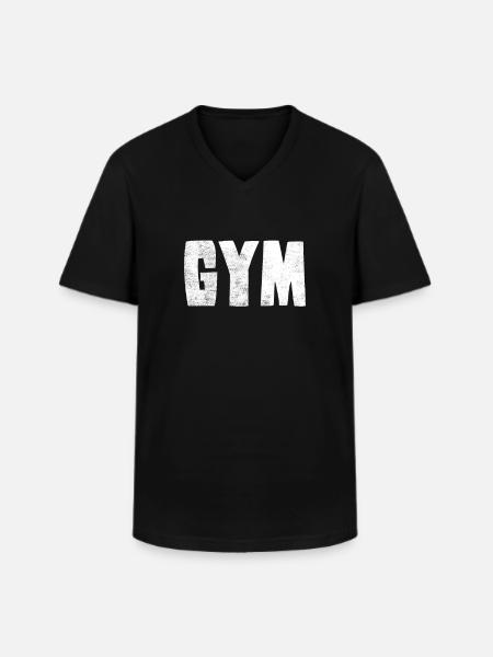 Gym Fitnessstudio - T-shirt col V Homme - noir