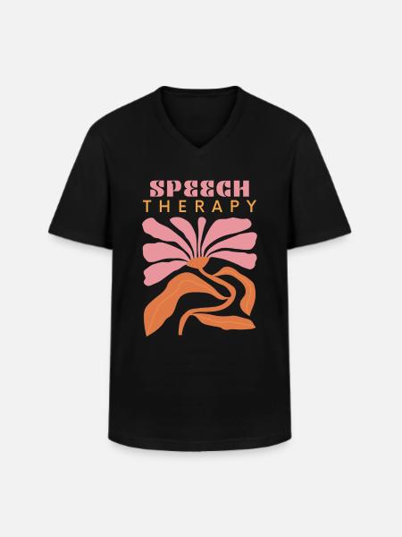 Speech Therapy Flower - Men's V-Neck T-Shirt - black