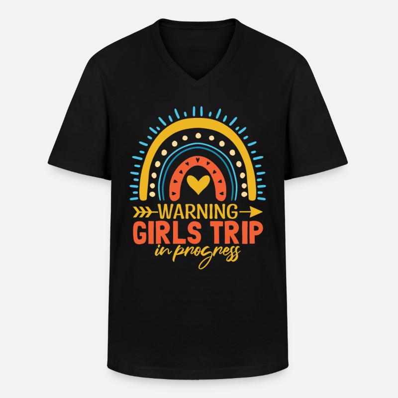 Mädchenreise Urlaub Regenbogen - Männer-T-Shirt mit V-Ausschnitt - Schwarz