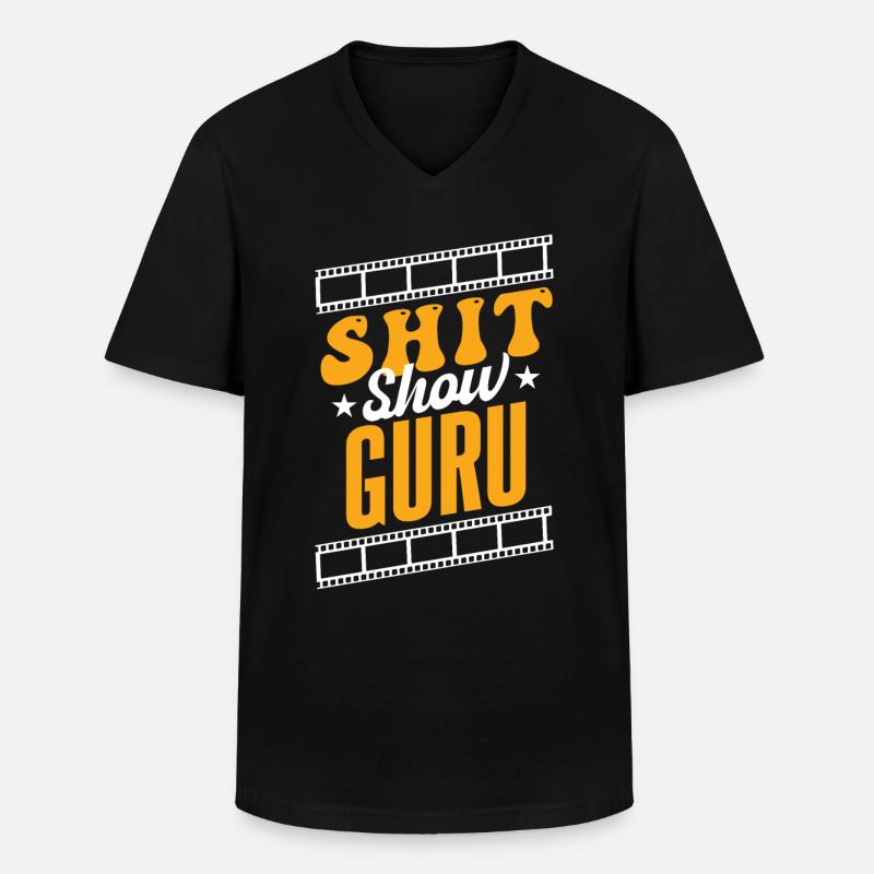 Scheiße-Show-Guru - Männer-T-Shirt mit V-Ausschnitt - Schwarz