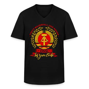 Ossi DDR Geschenk - Männer-T-Shirt mit V-Ausschnitt - Schwarz - Vorne - AI Model Male 178 dark (178cm)