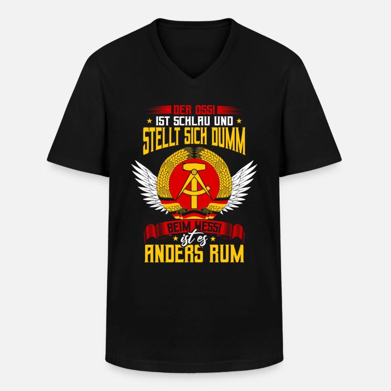 Ostossi Heimat Ostalgie Osten - Männer-T-Shirt mit V-Ausschnitt - Schwarz