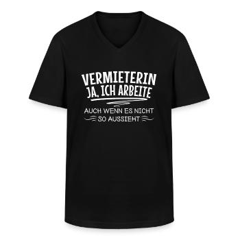 Vermieterin Eigentümerin Vermieterin Vermietende - Männer-T-Shirt mit V-Ausschnitt - Schwarz - Vorne - AI Model Male 178 dark (178cm)