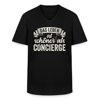 Lustige Concierge Hotel Empfangsdam Gästebetreuung - Männer-T-Shirt mit V-Ausschnitt - Schwarz - Vorne - AI Model Male 178 dark (178cm)