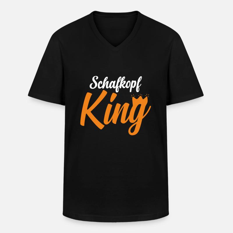 Schafkopf King - Männer-T-Shirt mit V-Ausschnitt - Schwarz