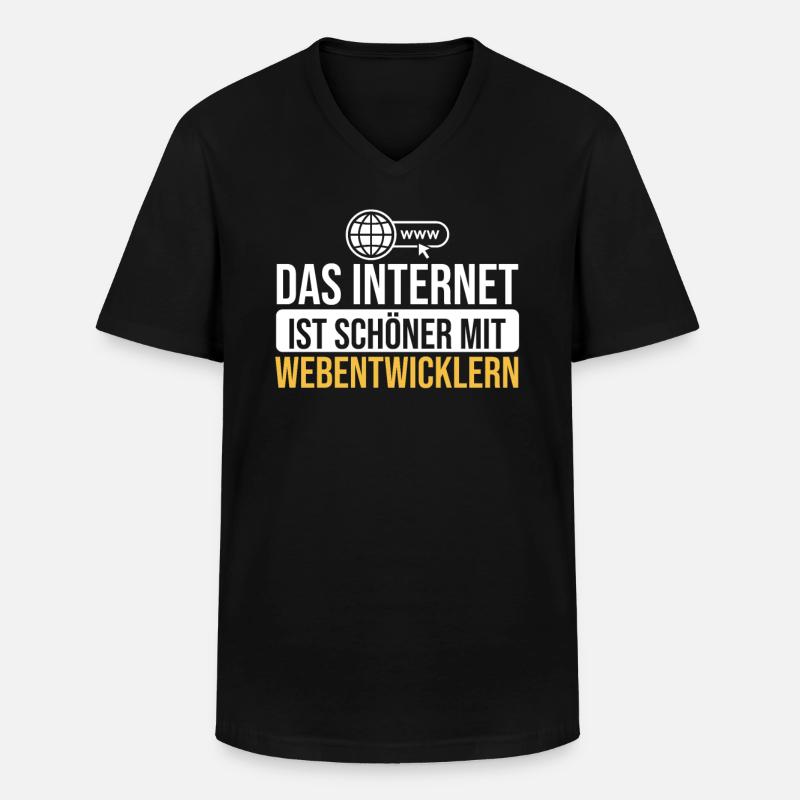 Webentwickler Frontend-Backend-Entwickler - Männer-T-Shirt mit V-Ausschnitt - Schwarz