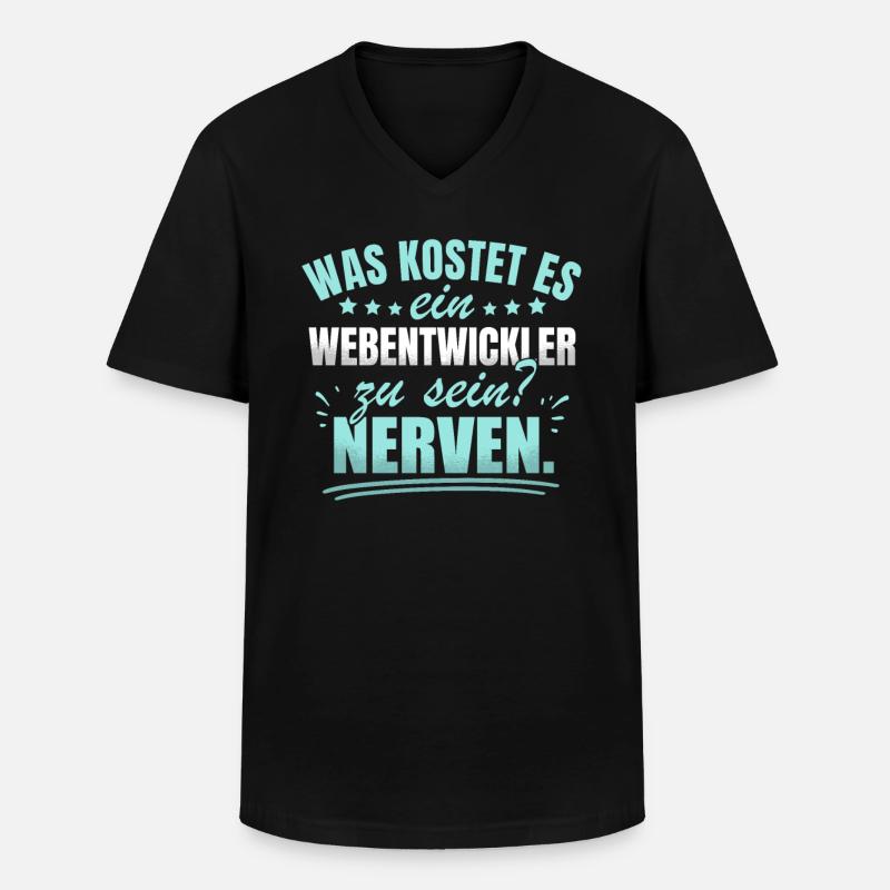 Webentwickler Programmierer Frontend-Entwickler - Männer-T-Shirt mit V-Ausschnitt - Schwarz