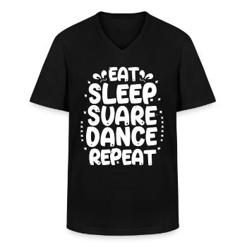 Eat Sleep Square Dance Repeaat - Männer-T-Shirt mit V-Ausschnitt - Schwarz - Vorne - AI Model Male 178 dark (178cm)