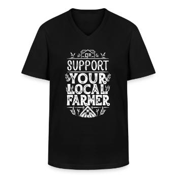 Support Your Local Farmer Bauer Landwirt - Männer-T-Shirt mit V-Ausschnitt - Schwarz - Vorne - AI Model Male 178 dark (178cm)