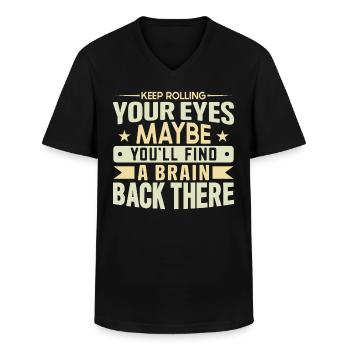 Citations Drôles Et Blagues Rires Et Divertissement - T-shirt col V Homme - noir - Devant - AI Model Male 178 dark (178cm)