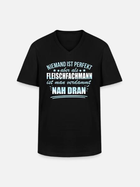 Lustige Fleischfachmann Arbeiter Metzger - Men's V-Neck T-Shirt - black