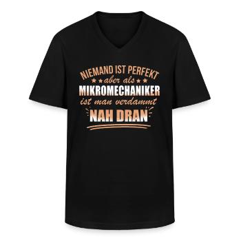 Lustige Mikromechaniker Beruf Arbeit Feinmechanik - Men's V-Neck T-Shirt - black - Front - AI Model Male 178 dark (178cm)