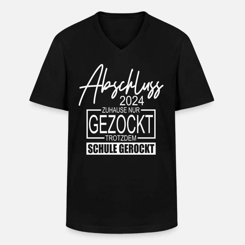 Abschluss 2024 - Männer-T-Shirt mit V-Ausschnitt - Schwarz