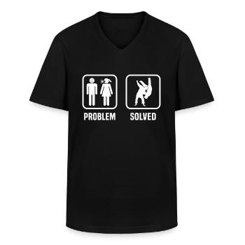 Problem Solved Judo - Men's V-Neck T-Shirt - black - Front - AI Model Male 178 dark (178cm)
