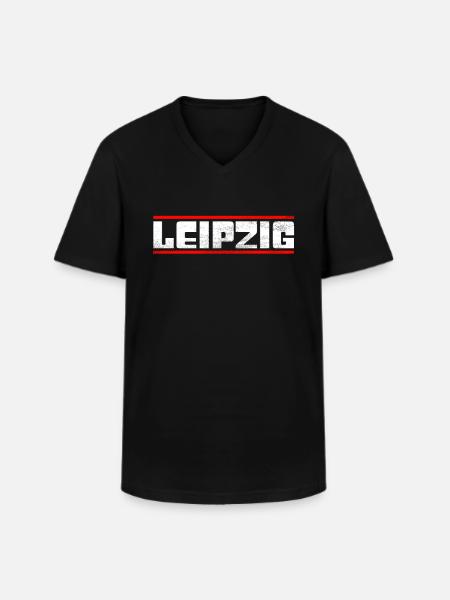Leipzig - T-shirt col V Homme - noir