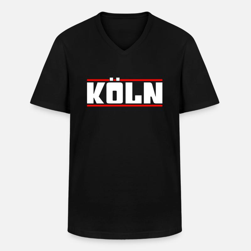 Köln - Männer-T-Shirt mit V-Ausschnitt - Schwarz