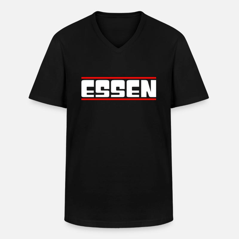 Essen - Männer-T-Shirt mit V-Ausschnitt - Schwarz