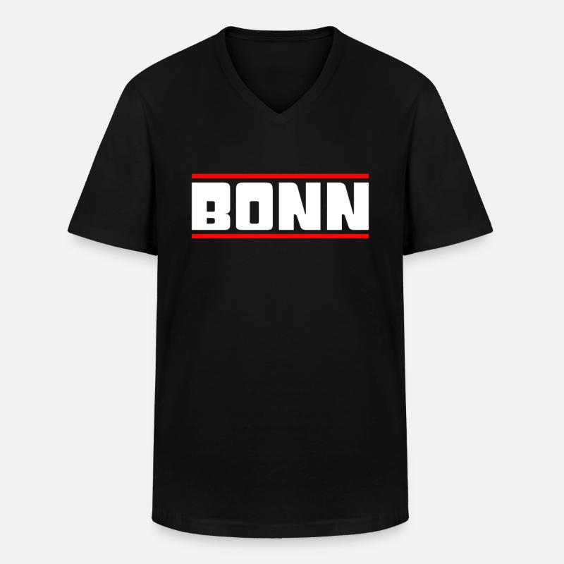 Bonn - Männer-T-Shirt mit V-Ausschnitt - Schwarz