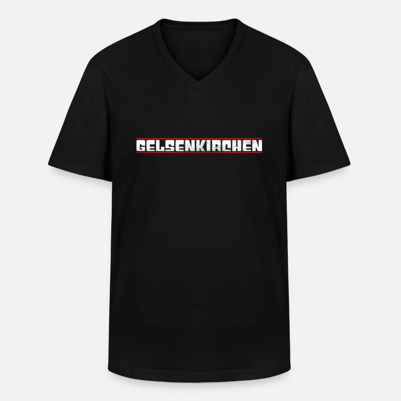 Gelsenkirchen - Männer-T-Shirt mit V-Ausschnitt - Schwarz