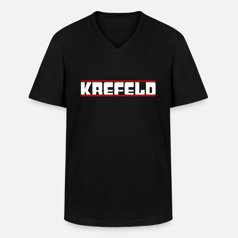 Krefeld - Männer-T-Shirt mit V-Ausschnitt - Schwarz