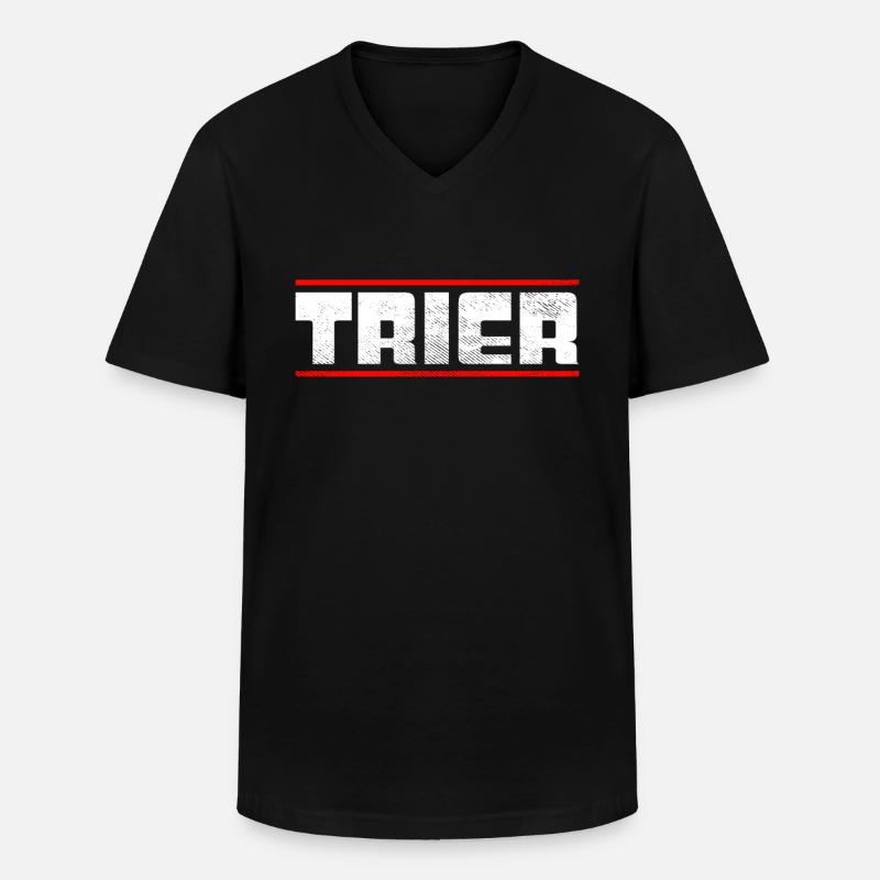 Trier - Männer-T-Shirt mit V-Ausschnitt - Schwarz
