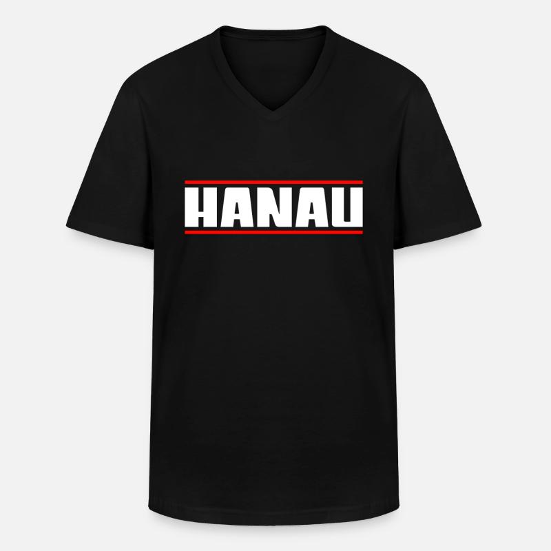 Hanau - Männer-T-Shirt mit V-Ausschnitt - Schwarz