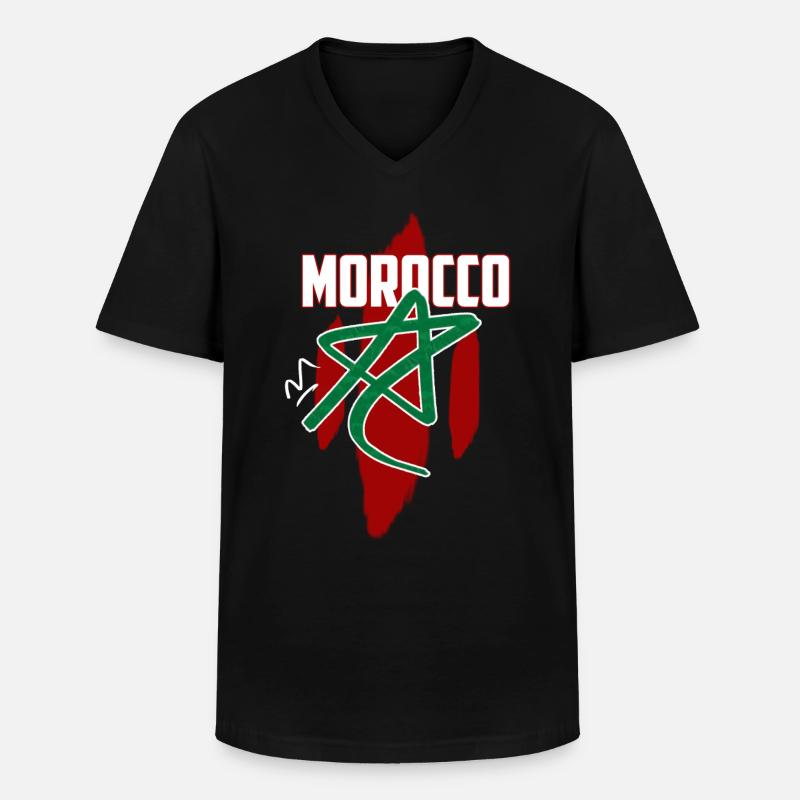 Marokko - Männer-T-Shirt mit V-Ausschnitt - Schwarz
