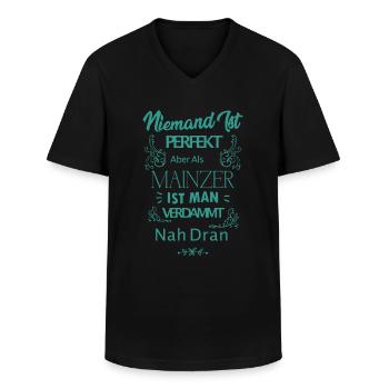 Mainz Mainzer Spruch - Männer-T-Shirt mit V-Ausschnitt - Schwarz - Vorne - AI Model Male 178 dark (178cm)