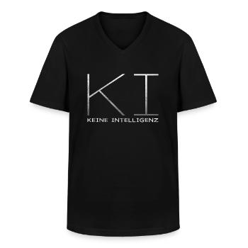 KI - Keine Intelligenz - Männer-T-Shirt mit V-Ausschnitt - Schwarz - Vorne - AI Model Male 178 dark (178cm)