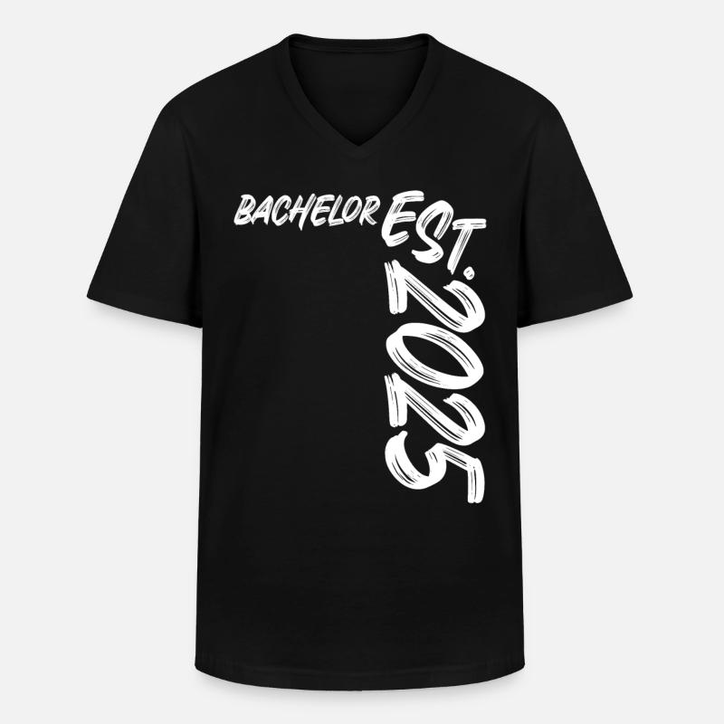 Bachelor Est. 2025 - Männer-T-Shirt mit V-Ausschnitt - Schwarz