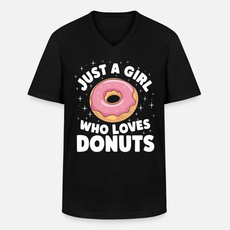 Donut Donuts Candy Bagel - Men's V-Neck T-Shirt - black