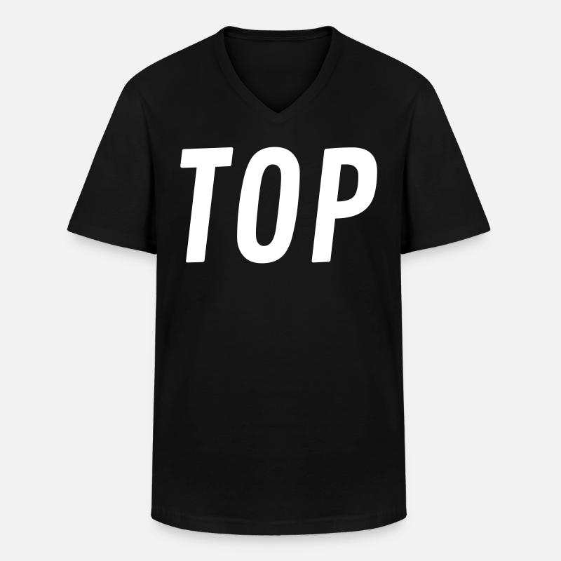 Top oder Bottom - Männer-T-Shirt mit V-Ausschnitt - Schwarz