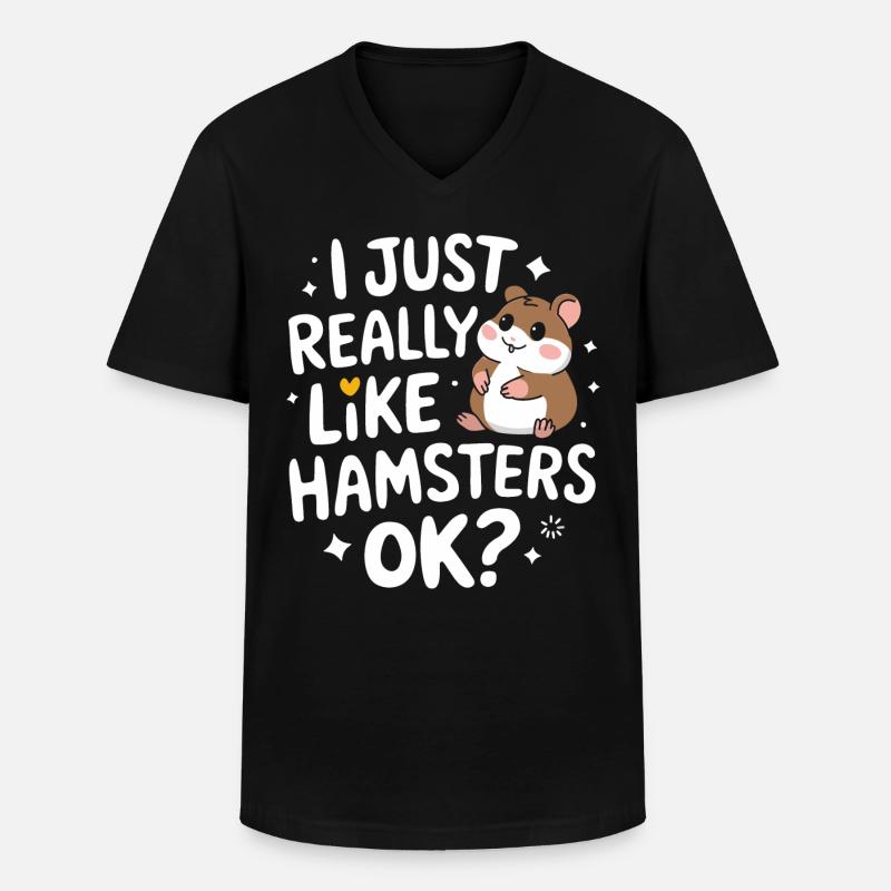 Hamster - Männer-T-Shirt mit V-Ausschnitt - Schwarz