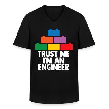 Brick Builder Brick Building Master Builder - Men's V-Neck T-Shirt - black - Front - AI Model Male 178 dark (178cm)
