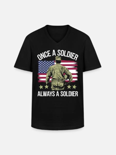 Veteran Military Soldier - Men's V-Neck T-Shirt - black