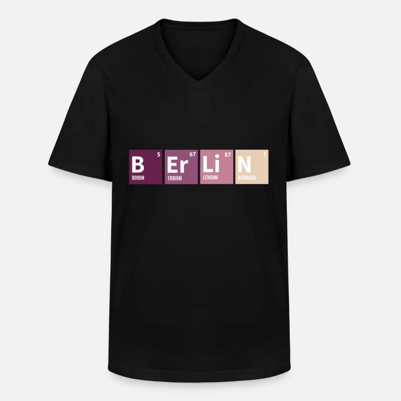 Berlin Periodensystem Bunt - Männer-T-Shirt mit V-Ausschnitt - Schwarz